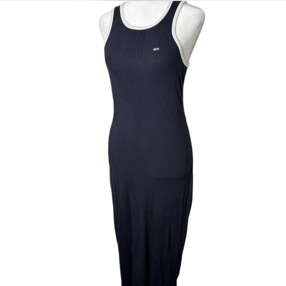 Tommy Hilfiger Contrast Trim Slim Midi Bodycon Dress Size Small